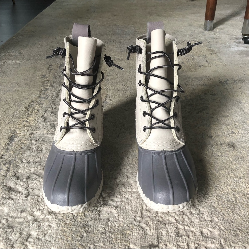 LL Bean Limited Edition Gray & White Duck Boots